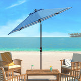 Safavieh Athens 11Ft Rnd Crank Umbrella Baby Blue / White  Metal PAT8107C