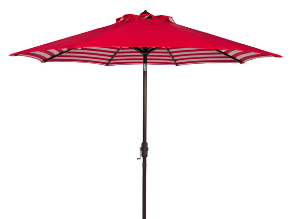 Safavieh Athens 11Ft Rnd Crank Umbrella Red Metal PAT8107F