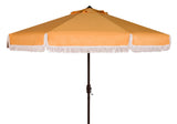 Safavieh Milan Fringe 11Ft Rnd Crank Umbrella Yellow Metal PAT8108D