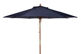 Safavieh Cannes 11Ft Wooden Pulley Market Umbrella  Navy Wood/Polyethylene Coating PAT8109C