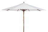 Safavieh Cannes 11Ft Wooden Pulley Market Umbrella  White Wood/Polyethylene Coating PAT8109E