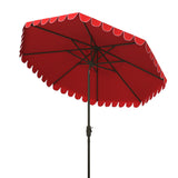 Safavieh Venice 11Ft Rnd Crank Umbrella Red Metal PAT8110C