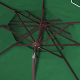 Safavieh Zimmerman 9Ft Double Top Market Umbrella Dark Green/White Trim Metal PAT8200B