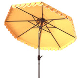 Safavieh Elegant Valance 9Ft Double Top Umbrella Yellow Metal PAT8206B