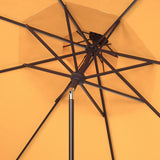 Safavieh Milan Fringe 9Ft Double Top Crank Umbrella Yellow Metal PAT8208D