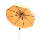 Safavieh Milan Fringe 9Ft Double Top Crank Umbrella Yellow Metal PAT8208D