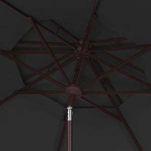 Safavieh Venice 9Ft Rnd Double Top Crank Umbrella Grey Metal PAT8210B