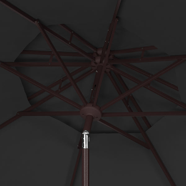 Safavieh Venice 9Ft Rnd Double Top Crank Umbrella Grey Metal PAT8210B