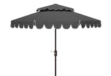 Safavieh Venice 9Ft Rnd Double Top Crank Umbrella Grey Metal PAT8210B