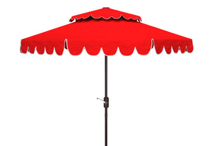 Safavieh Venice 9Ft Rnd Double Top Crank Umbrella Red Metal PAT8210C