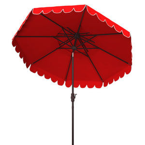 Safavieh Venice 9Ft Rnd Double Top Crank Umbrella Red Metal PAT8210C