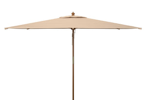 Safavieh Aklin 6.5Ft X 10Ft Rectangle Wooden Pulley Market Umbrella (No Tilt)/Beige Beige Wood/Polyethylene Coating PAT8309A