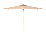 Aklin 6.5Ft X 10Ft Rectangle Wooden Pulley Market Umbrella (No Tilt)/Beige