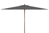 Safavieh Aklin 6.5Ft X 10Ft Rectangle Wooden Pulley Market Umbrella (No Tilt)/Beige Grey Wood/Polyethylene Coating PAT8309B