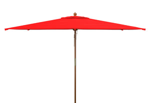 Safavieh Aklin 6.5Ft X 10Ft Rectangle Wooden Pulley Market Umbrella (No Tilt)/Beige Red Wood/Polyethylene Coating PAT8309D