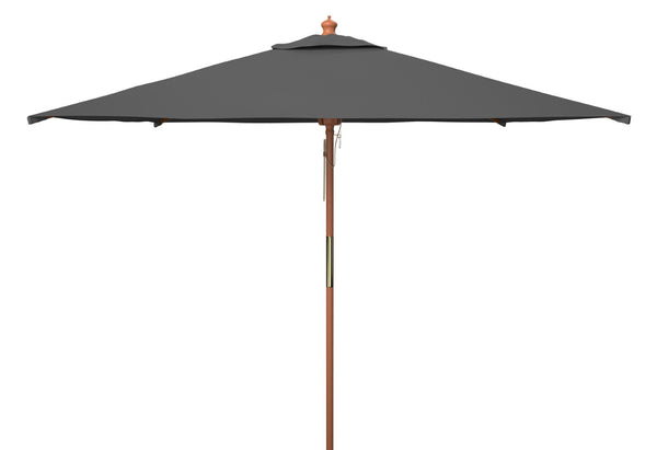 Safavieh Velop 7.5 Ft Square Wooden Pulley Market Umbrella Grey Wood/Polyethylene Coating PAT8409B