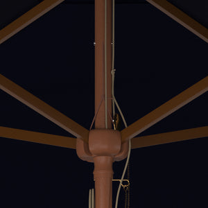 Safavieh Velop 7.5 Ft Square Wooden Pulley Market Umbrella Navy Wood/Polyethylene Coating PAT8409C