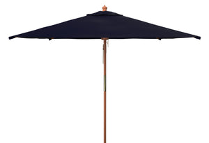 Safavieh Velop 7.5 Ft Square Wooden Pulley Market Umbrella Navy Wood/Polyethylene Coating PAT8409C