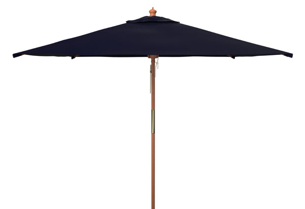 Safavieh Velop 7.5 Ft Square Wooden Pulley Market Umbrella Navy Wood/Polyethylene Coating PAT8409C