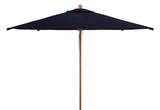 Safavieh Velop 7.5 Ft Square Wooden Pulley Market Umbrella Navy Wood/Polyethylene Coating PAT8409C