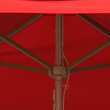 Safavieh Velop 7.5 Ft Square Wooden Pulley Market Umbrella Red Wood/Polyethylene Coating PAT8409D