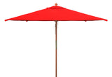 Safavieh Velop 7.5 Ft Square Wooden Pulley Market Umbrella Red Wood/Polyethylene Coating PAT8409D