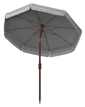 Copen 6.5 Ft Stylish Coastal Umbrella with Chic Fringe and Adjustable Tilt for Sun Protection