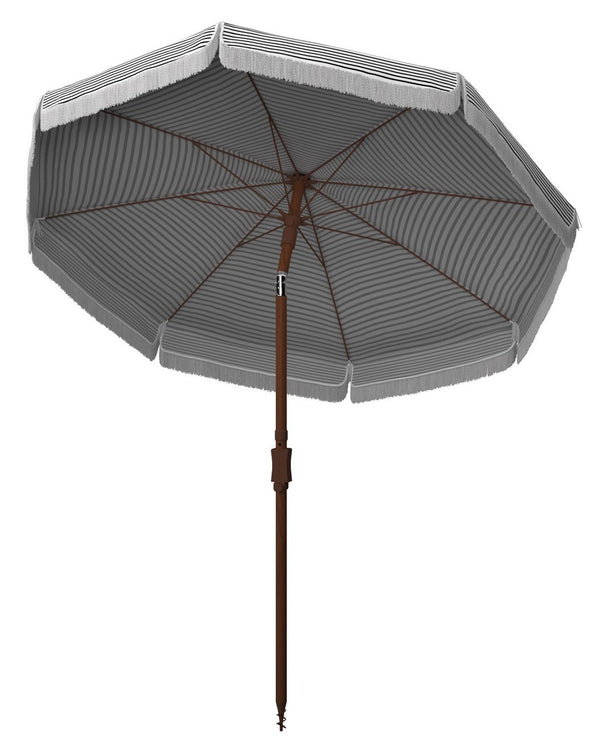 Copen 6.5 Ft Stylish Coastal Umbrella with Chic Fringe and Adjustable Tilt for Sun Protection