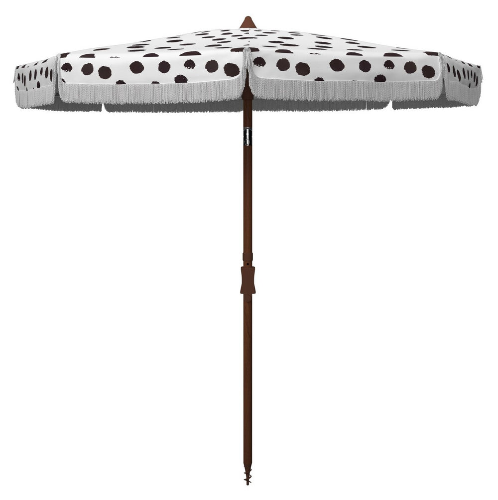 Sydney 6.5 Ft Stylish Umbrella with Chic Polka Dot Canopy and Adjustable Tilt for Outdoor Shade