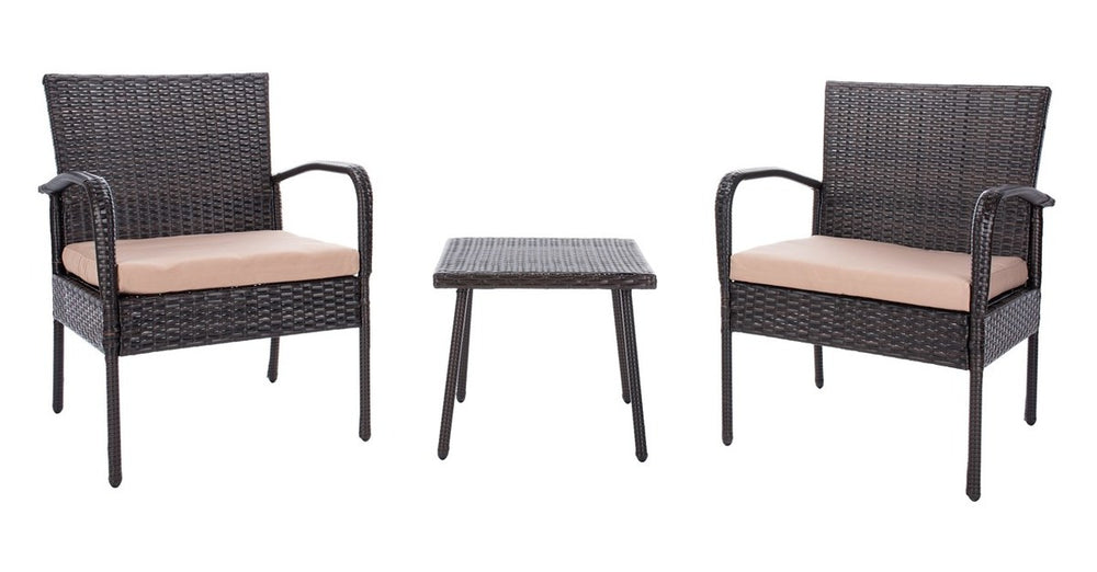 Moore 3-Piece Outdoor Lounge Set - Cozy Rattan Chairs & Table for Relaxing in Style and Comfort