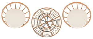 Lersa 3 Piece Lounger Set - Retro Rattan Bar Chairs with Stylish Accent Table for Cozy Gatherings