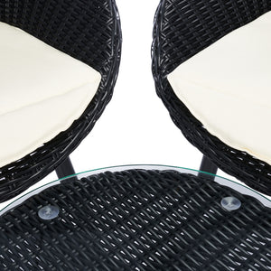 Safavieh Merami 3 Piece Lounger Set in Black, Beige PAT9017A