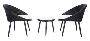 Safavieh Merami 3 Piece Lounger Set in Black, Beige PAT9017A