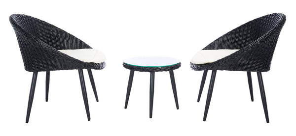 Safavieh Merami 3 Piece Lounger Set in Black, Beige PAT9017A