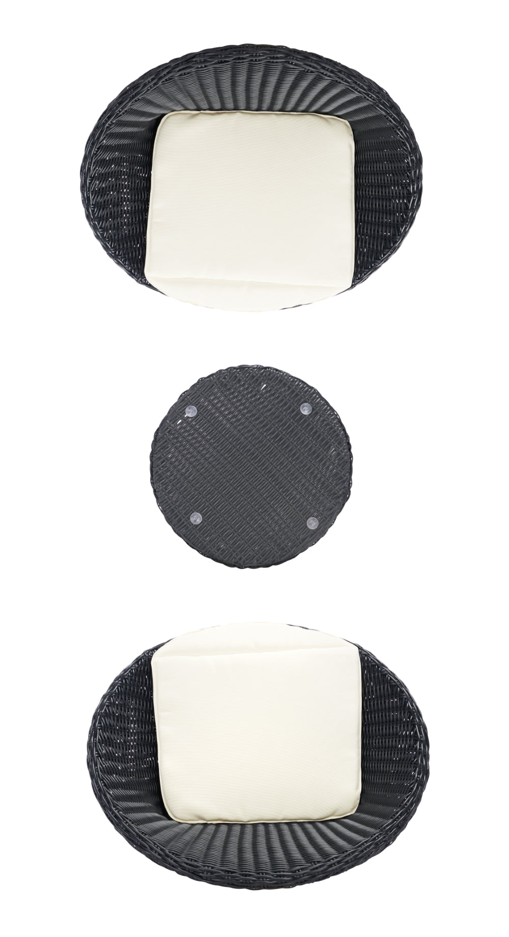 Safavieh Merami 3 Piece Lounger Set in Black, Beige PAT9017A