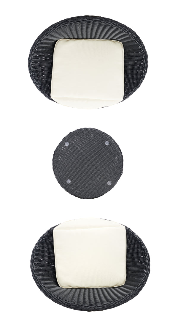 Safavieh Merami 3 Piece Lounger Set in Black, Beige PAT9017A