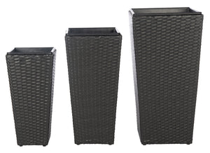 Safavieh Lendson 3 Piece Flower Pot Set in Black PAT9020A