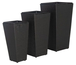 Safavieh Lendson 3 Piece Flower Pot Set in Black PAT9020A