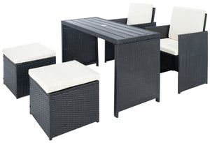 Safavieh Dranda 5 Piece Dining Set in Black, Beige PAT9023A