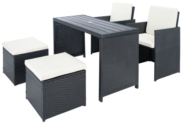 Safavieh Dranda 5 Piece Dining Set in Black, Beige PAT9023A