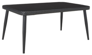 Safavieh Elsbeth 4Pc Living Set/Black Rope/Grey Cushion Black Rope/Grey Cushion Rattan/Steel PAT9029A