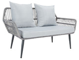 Safavieh Elsbeth 4Pc Living Set/Grey Rope/Grey Cushion Grey Rope/Grey Cushion Rattan/Steel PAT9029B