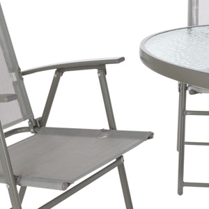 Safavieh Monico Dining Set Grey Steel/Texline/Polyester PAT9036A