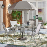 Safavieh Monico Dining Set Grey Steel/Texline/Polyester PAT9036A