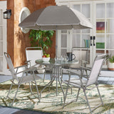 Safavieh Monico Dining Set Grey Steel/Texline/Polyester PAT9036A