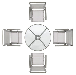 Safavieh Monico Dining Set Grey Steel/Texline/Polyester PAT9036A