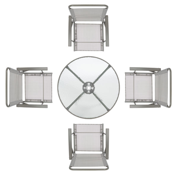 Safavieh Monico Dining Set Grey Steel/Texline/Polyester PAT9036A