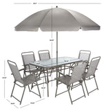 Safavieh Laurenti Dining Set Grey Steel/Texline/Polyester PAT9037A