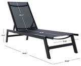 Safavieh Fionne Sunlounger Black Aluminium/Texline PAT9038C