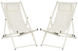 Safavieh Camlin Set Of 2 Sling Chairs -Set Of 2 Beige  Aluminium/Oxford PAT9039A-SET2